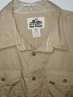 Men's Old Mill Tan Button-down Casual Work Shirt
